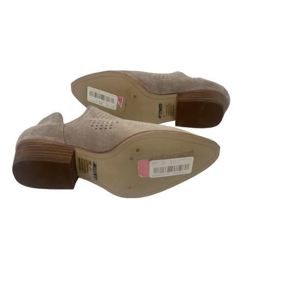 Gianni Bini Perforated Suede Block Heel Booties in Brown Size 6 M Preowned - Picture 6 of 6